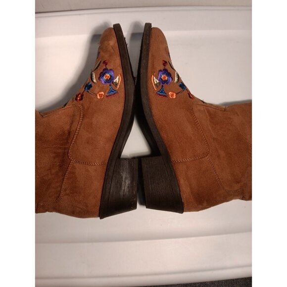 Mudd‎ Y2k Cheyenne Tan Embroidered Casual Ankle Cowboy Boots Booties Size 6 - Picture 6 of 6